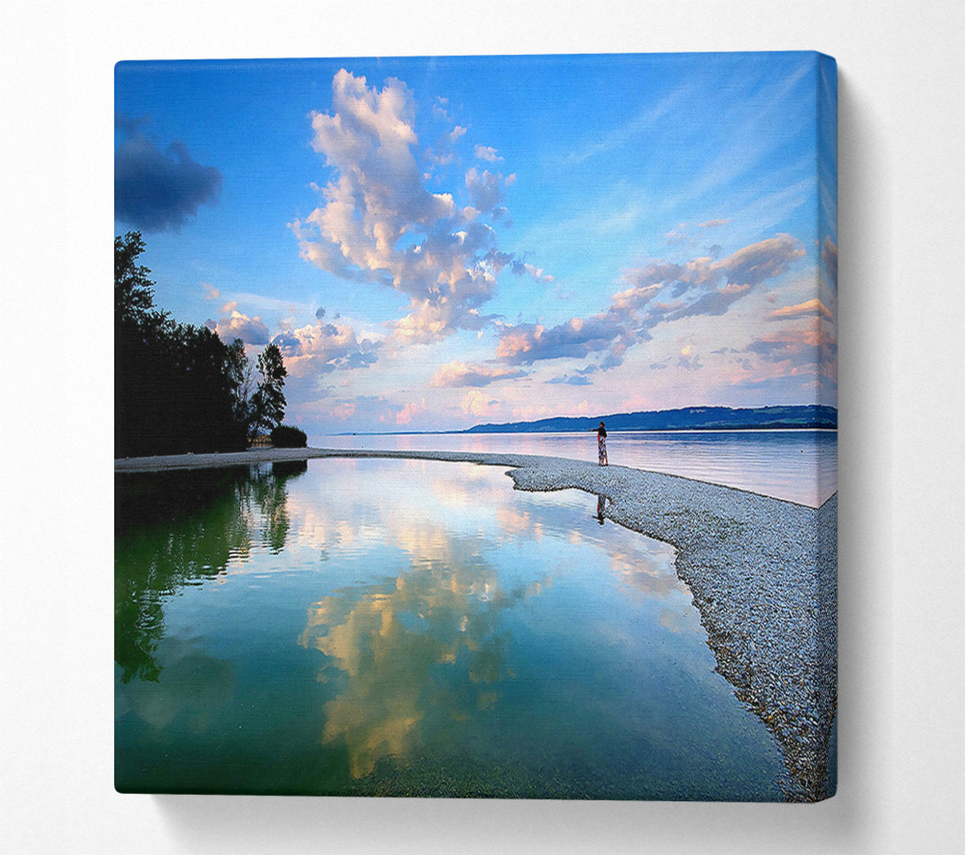  A Canvas Print of Reflections Of The Evening Clouds Canvas Wall Art