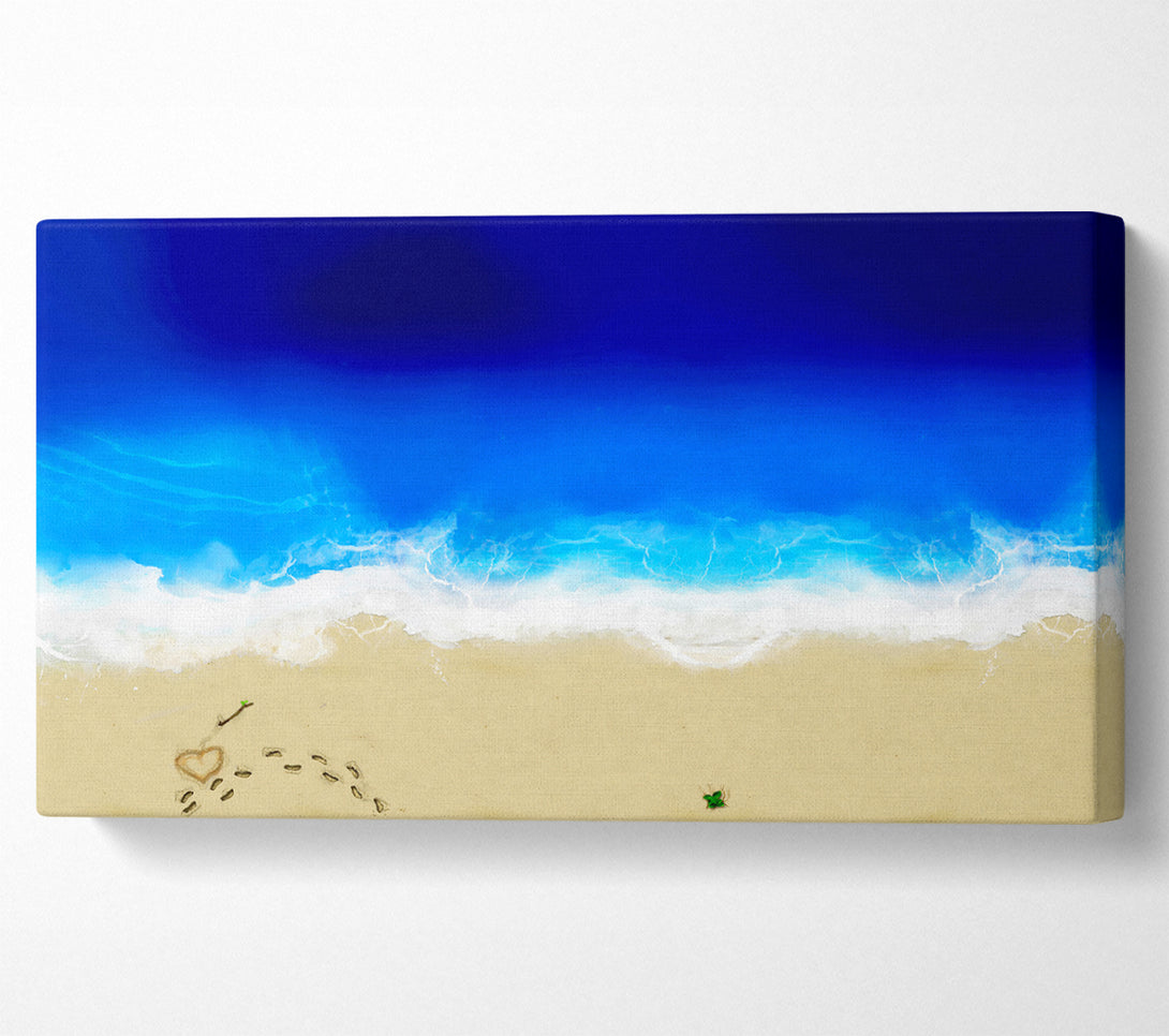  A Canvas Print of Footprints In The Sand Love Canvas Art
