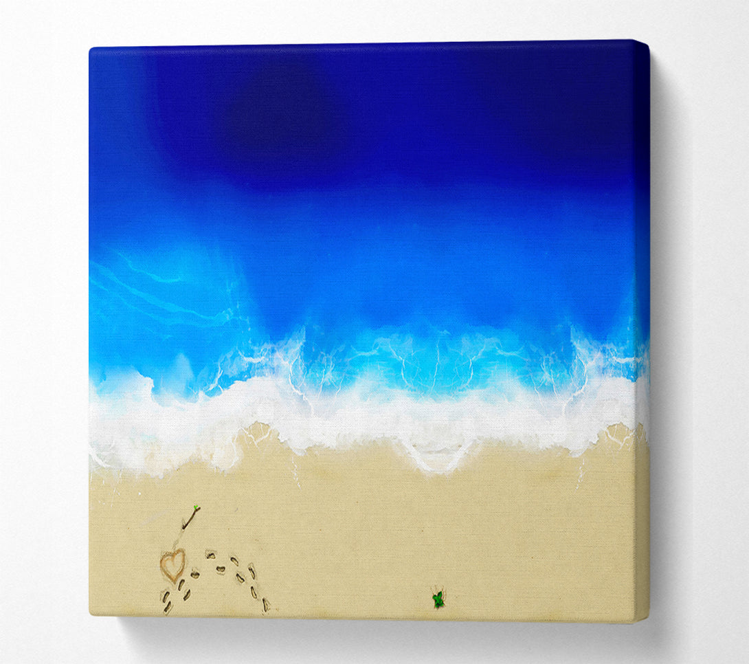  A Canvas Print of Footprints In The Sand Love Canvas Art