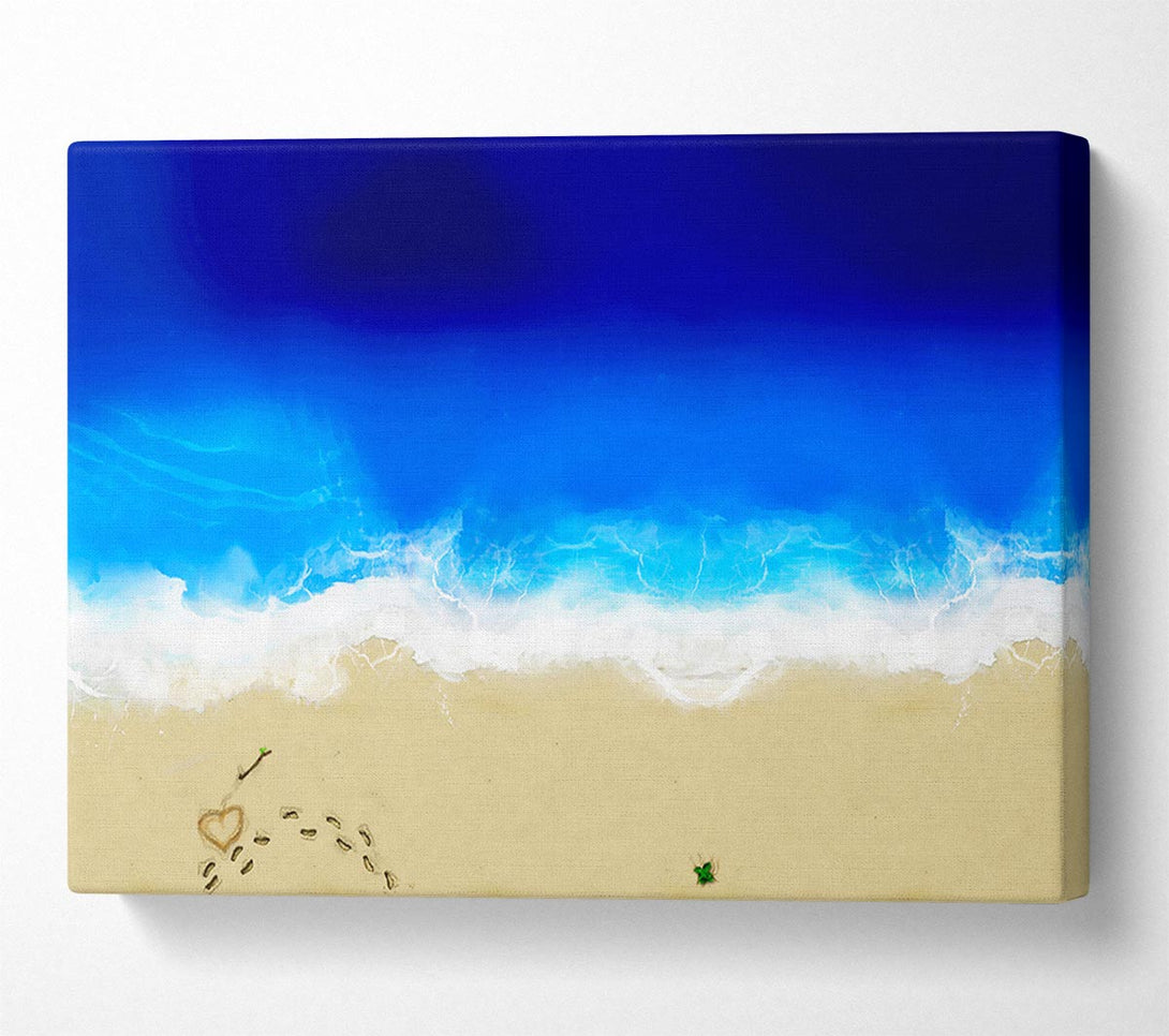  A Canvas Print of Footprints In The Sand Love Canvas Art