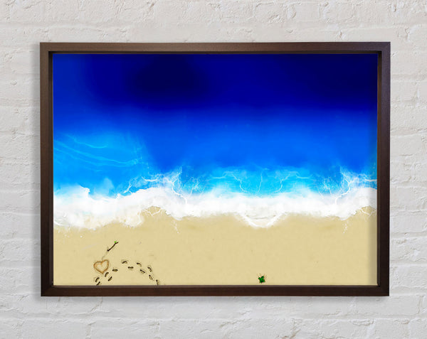 Footprints In The Sand Love Framed Print