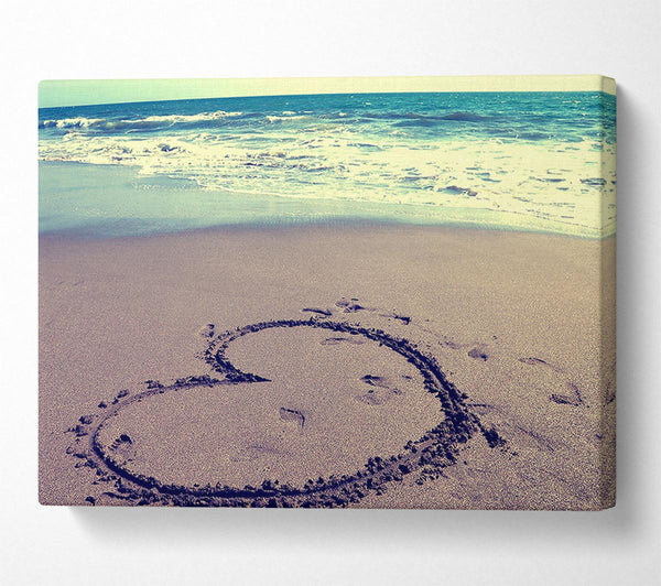  A Canvas Print of Heart On Beach Canvas Art