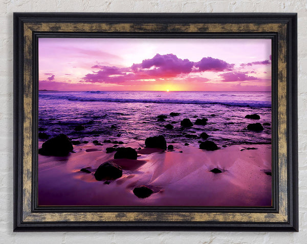 Lilac Ocean At The Crack Of Dawn Framed Print