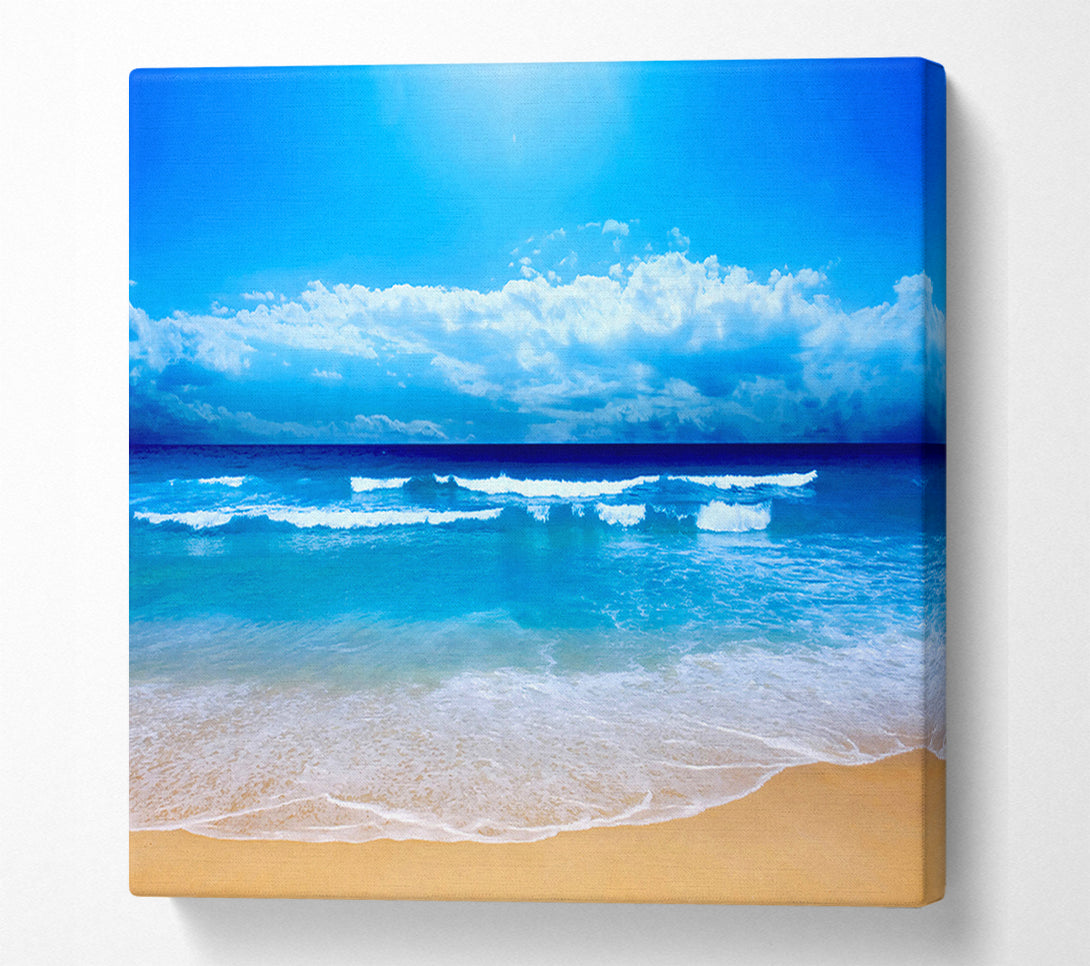  A Canvas Print of Ocean Waves Lapping On The Perfect Sands Canvas Wall Art