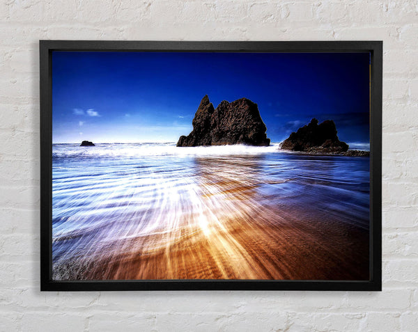 Retreating Wave Framed Print