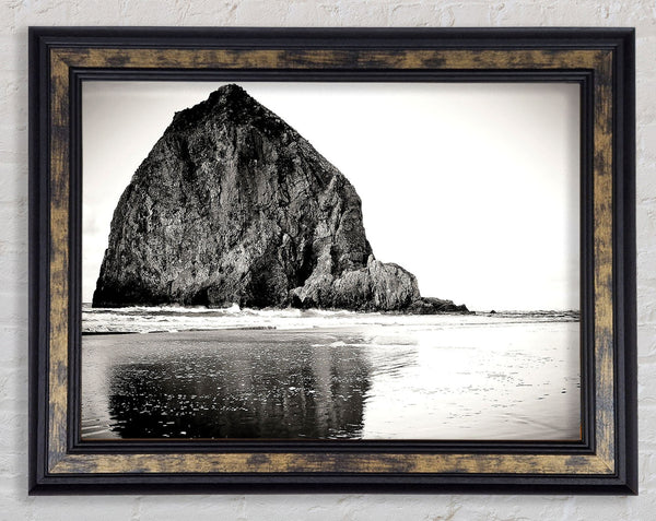 Rock In Black And White Framed Print