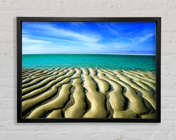 Sand Patterned Ocean Framed Print