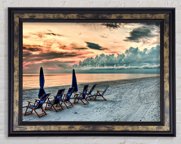 Seaside At Sunset Framed Print