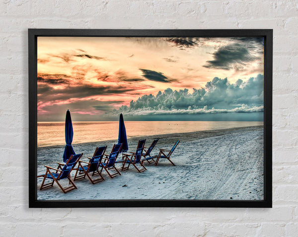 Seaside At Sunset Framed Print