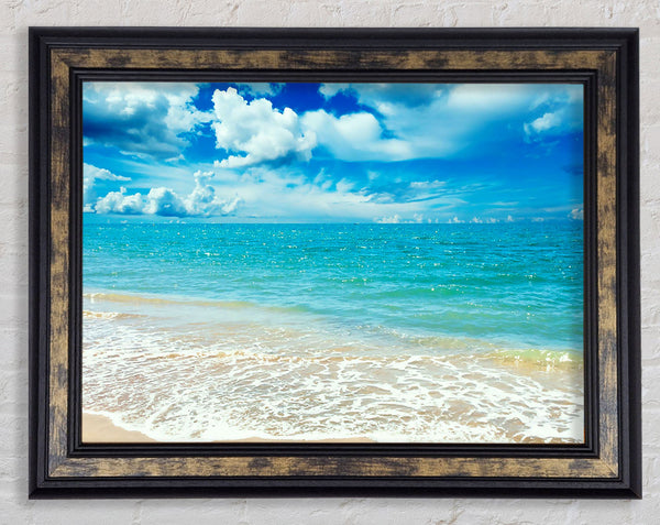 Stunning Turquoise Ocean Sparkle Framed Print