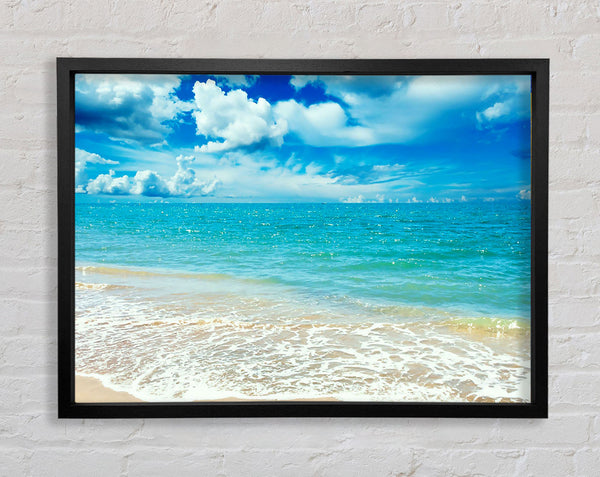 Stunning Turquoise Ocean Sparkle Framed Print