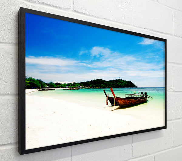 Boats On The White Sand Paradise Island