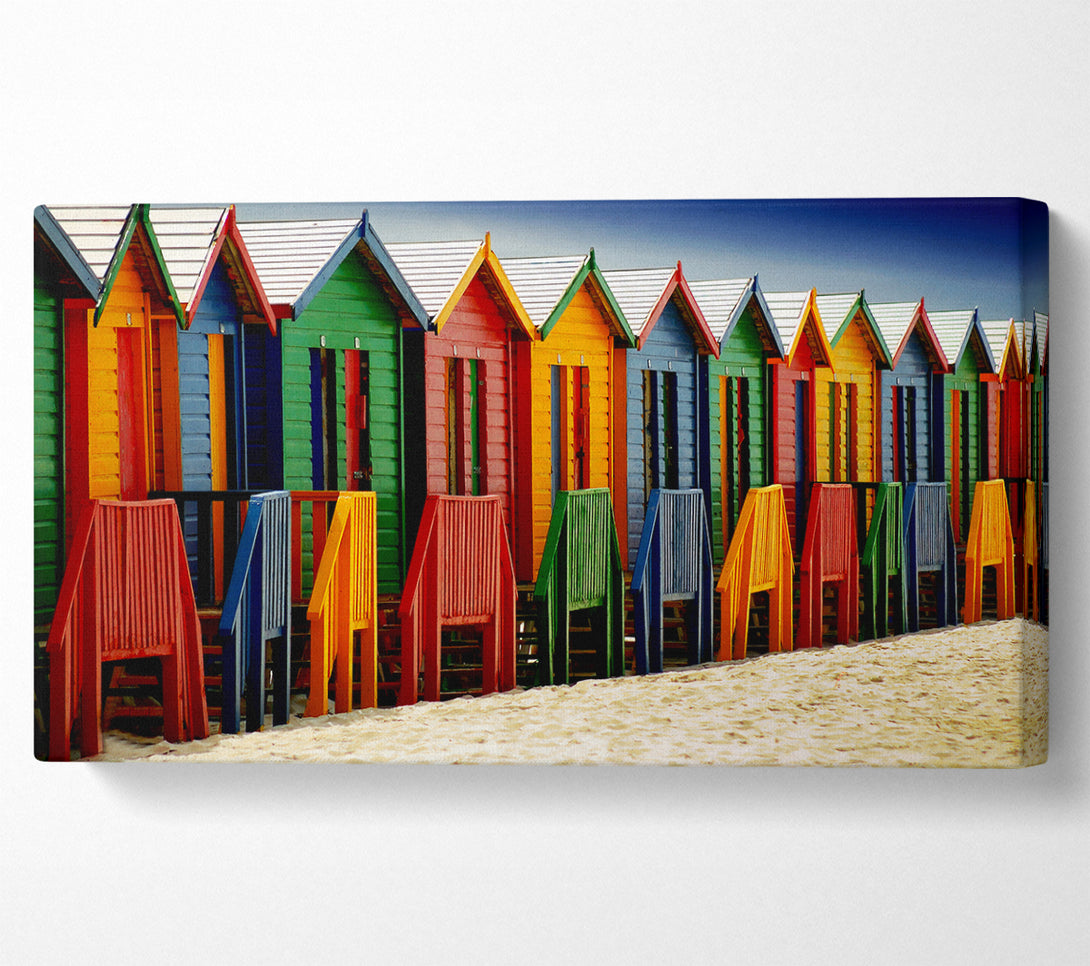  A Canvas Print of Beach Hut Parade Canvas Art