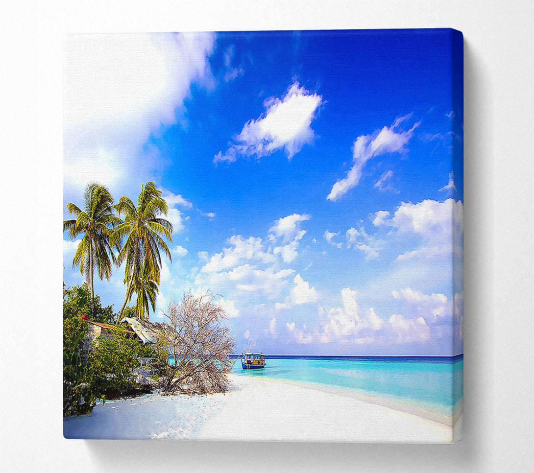  A Canvas Print of Pull Up On The Beach Side Canvas Wall Art