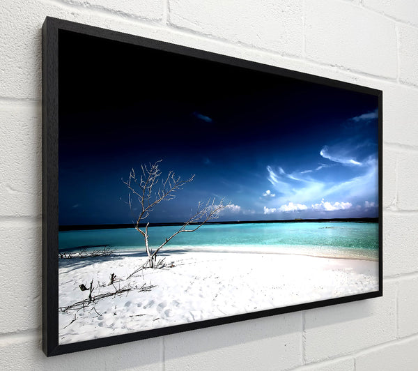 Perfect White Sands In The Dark Blue Skies