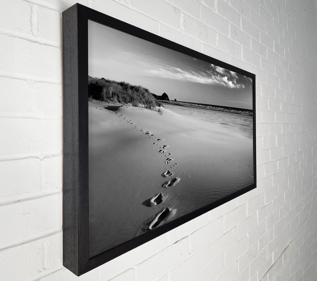  A Canvas Print of Footprints B n W Canvas Art