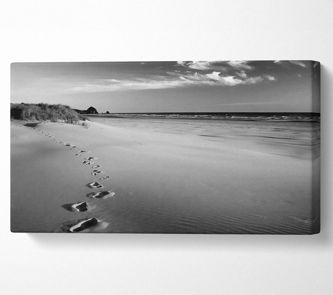  A Canvas Print of Footprints B n W Canvas Art