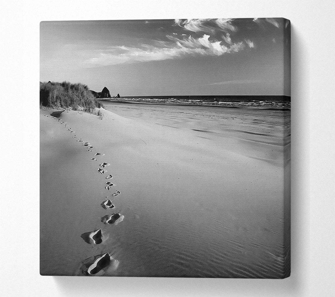 A Canvas Print of Footprints B n W Canvas Art