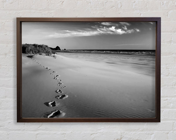 Footprints B n W Framed Print