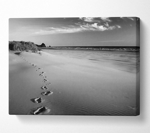  A Canvas Print of Footprints B n W Canvas Art