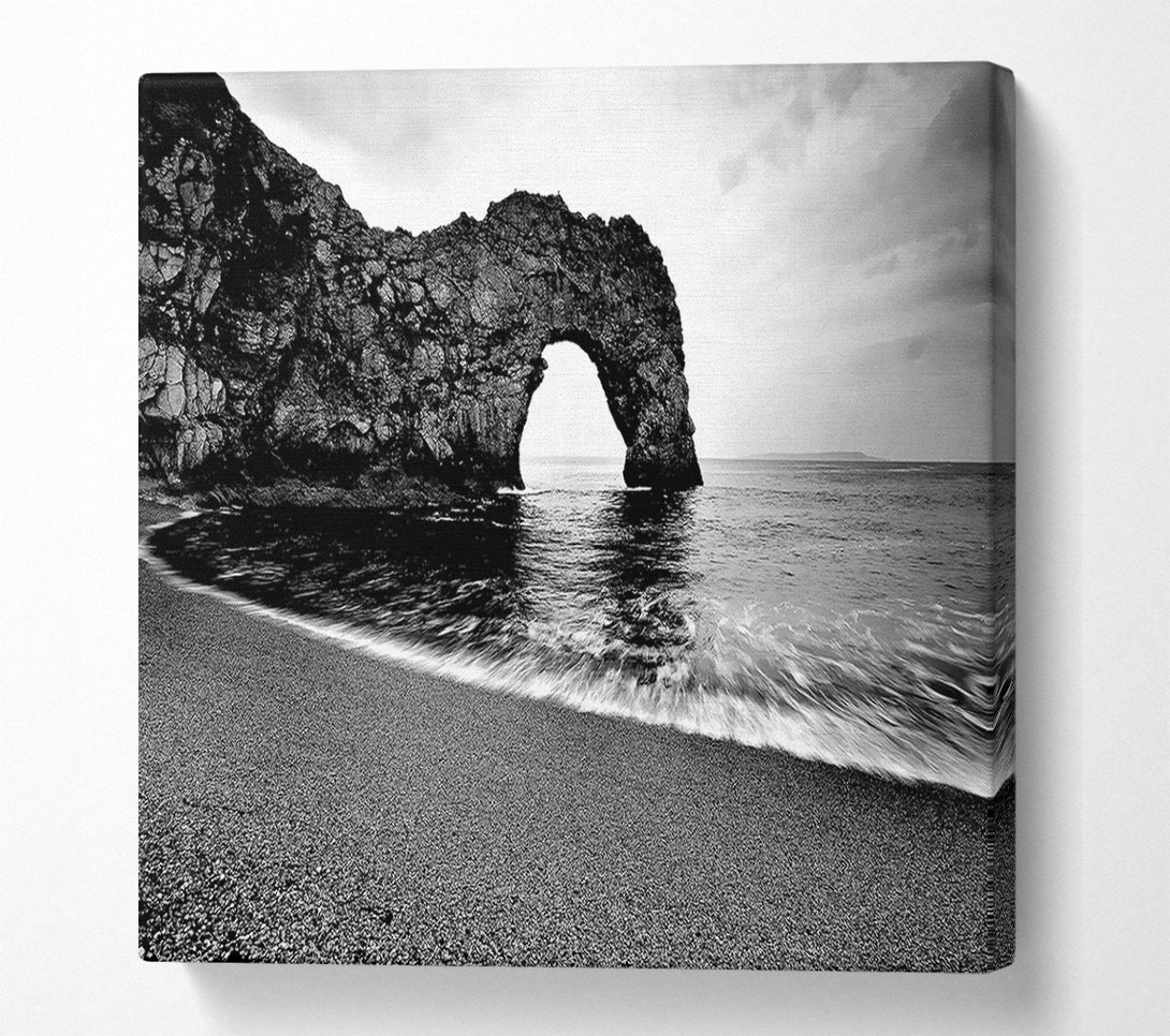  A Canvas Print of Gateway To The Ocean B n W Canvas Art