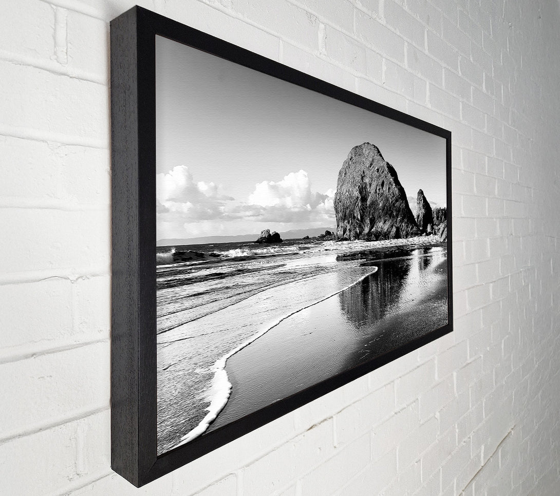  A Canvas Print of Magnificent Ocean Rocks B n W Canvas Print