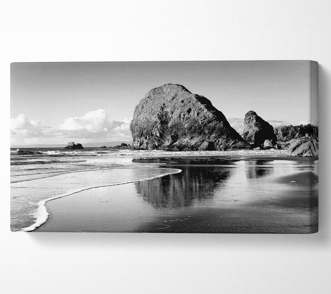  A Canvas Print of Magnificent Ocean Rocks B n W Canvas Print