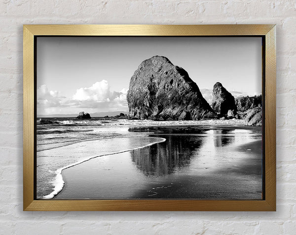 Magnificent Ocean Rocks B n W Framed Print