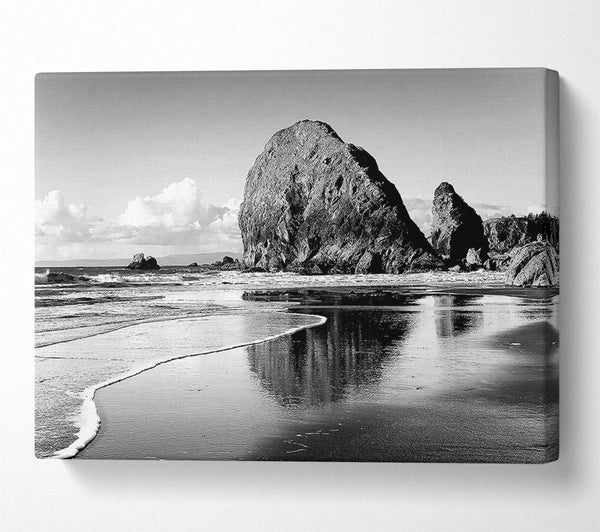  A Canvas Print of Magnificent Ocean Rocks B n W Canvas Print