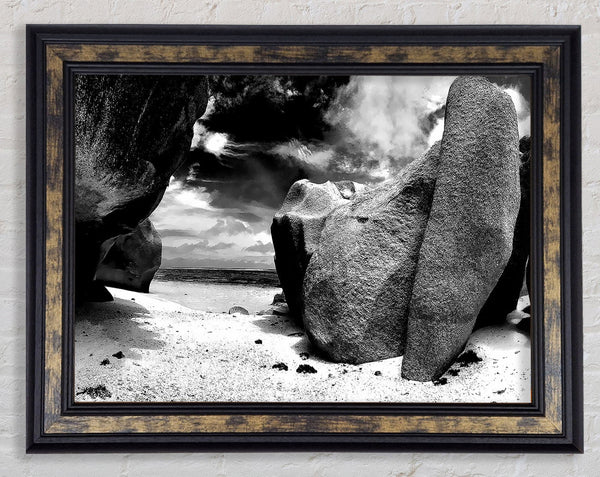 Paradise Storms B n W Framed Print