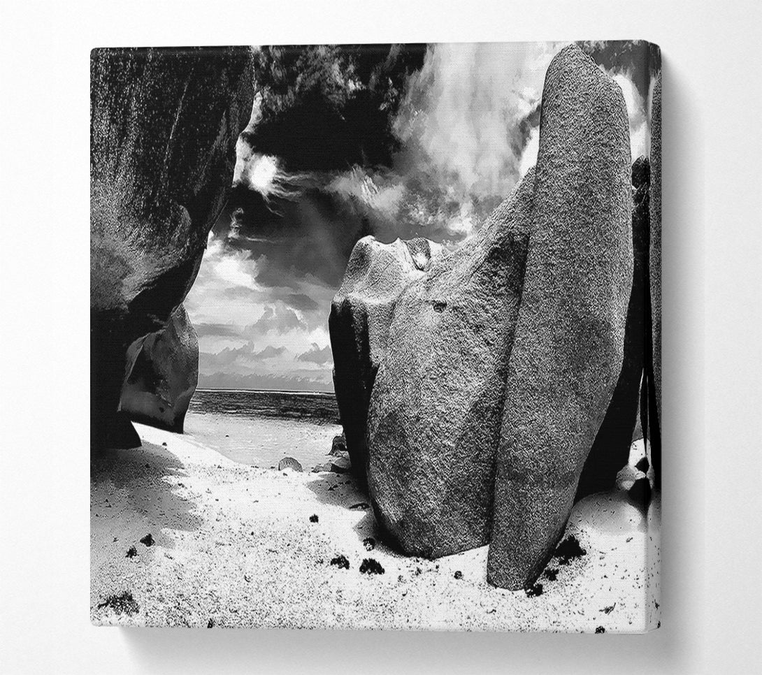  A Canvas Print of Paradise Storms B n W Canvas Wall Art