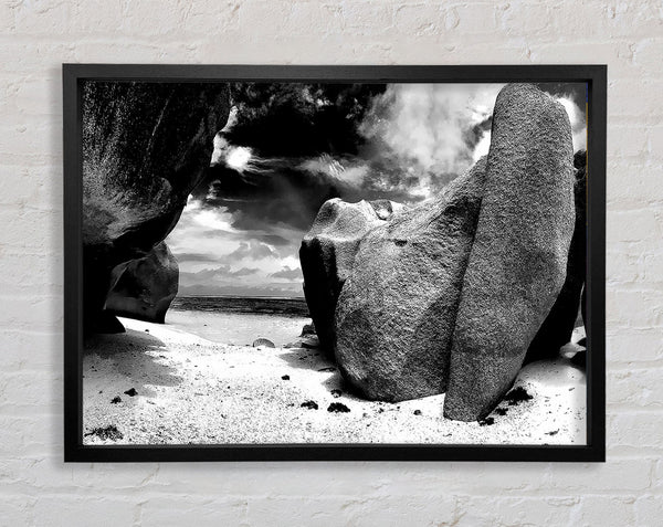 Paradise Storms B n W Framed Print