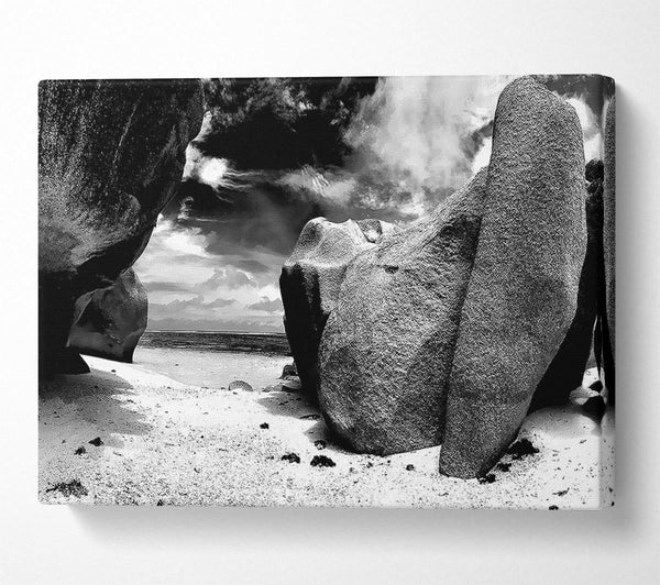  A Canvas Print of Paradise Storms B n W Canvas Wall Art