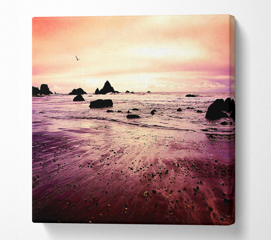  A Canvas Print of Peach Sunset Skies Canvas Print