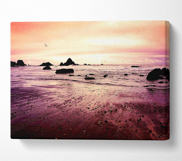  A Canvas Print of Peach Sunset Skies Canvas Print