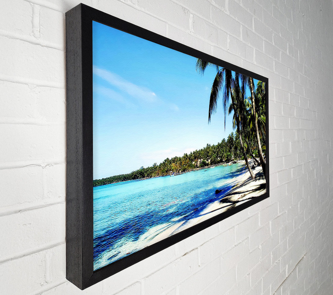  A Canvas Print of Relaxing Palm Tree Island Canvas Wall Art