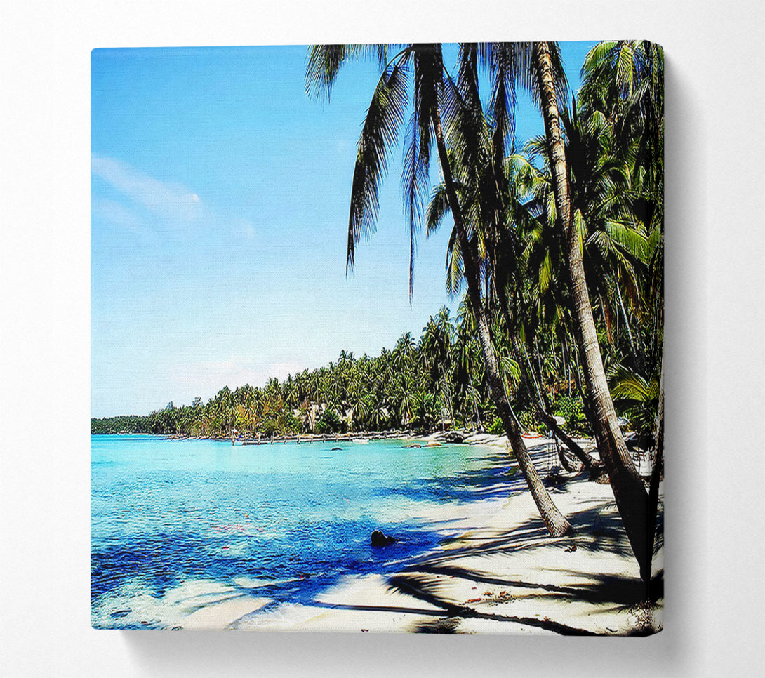  A Canvas Print of Relaxing Palm Tree Island Canvas Wall Art