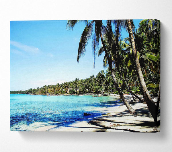  A Canvas Print of Relaxing Palm Tree Island Canvas Wall Art