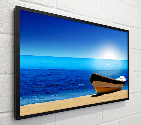 Sail Boat On The Crystal Ocean Shoreline