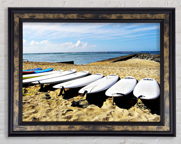 Surfboard Pick Framed Print