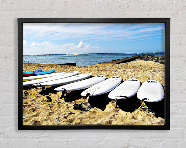 Surfboard Pick Framed Print