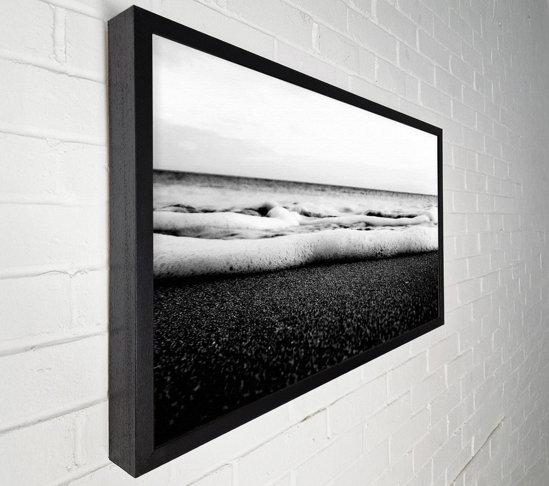  A Canvas Print of The Ebb Of The Ocean B n W Canvas Print