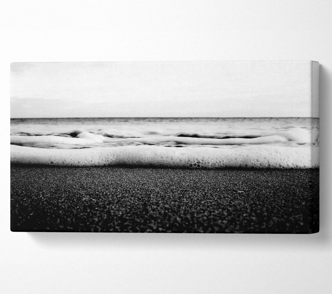  A Canvas Print of The Ebb Of The Ocean B n W Canvas Print