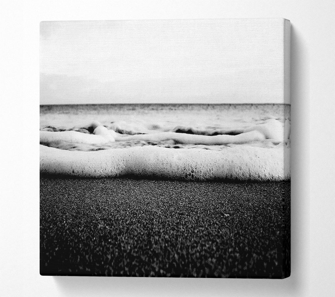  A Canvas Print of The Ebb Of The Ocean B n W Canvas Print