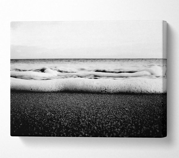  A Canvas Print of The Ebb Of The Ocean B n W Canvas Print
