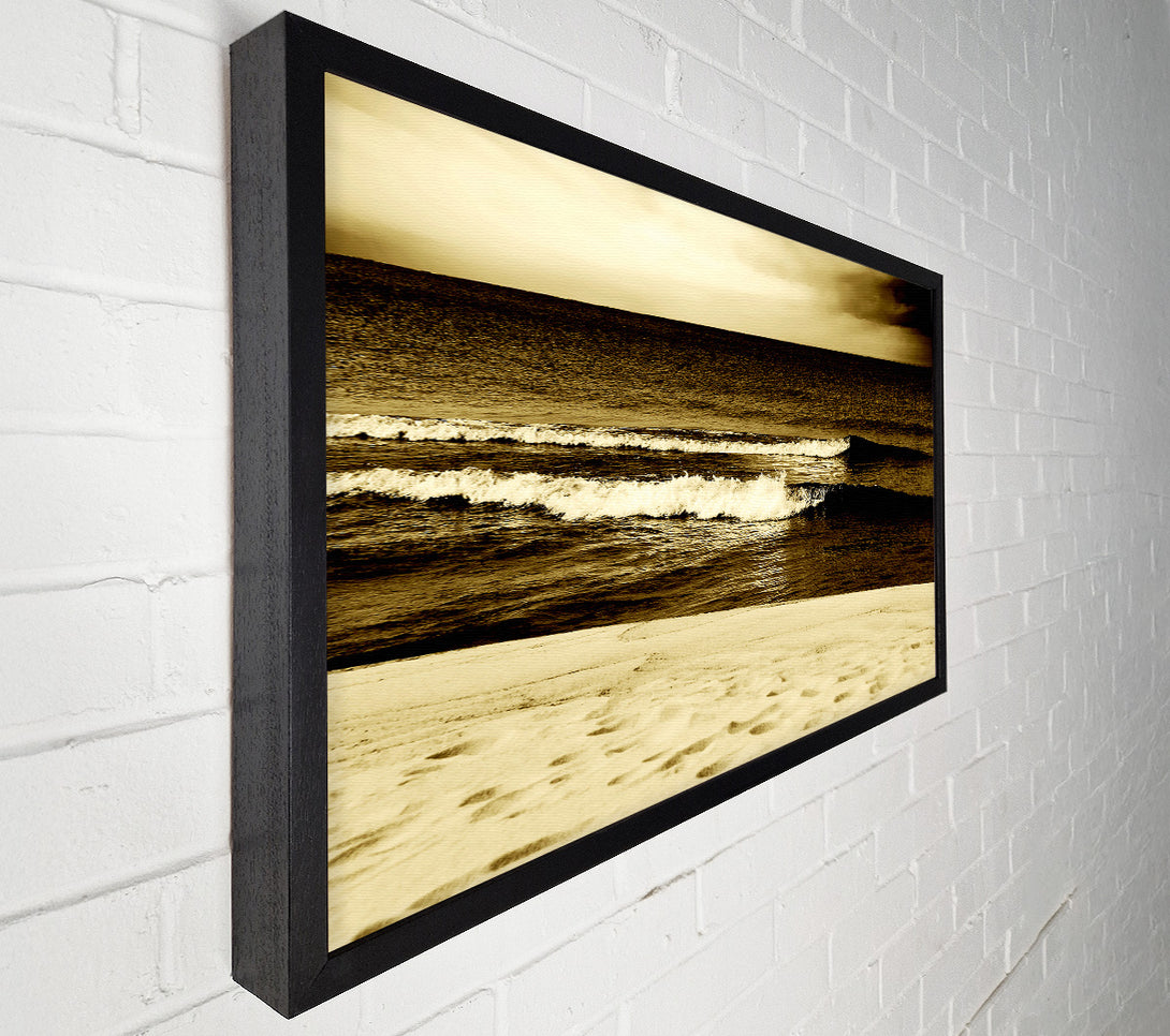  A Canvas Print of The Lapping Of The Waves Brown Canvas Wall Art