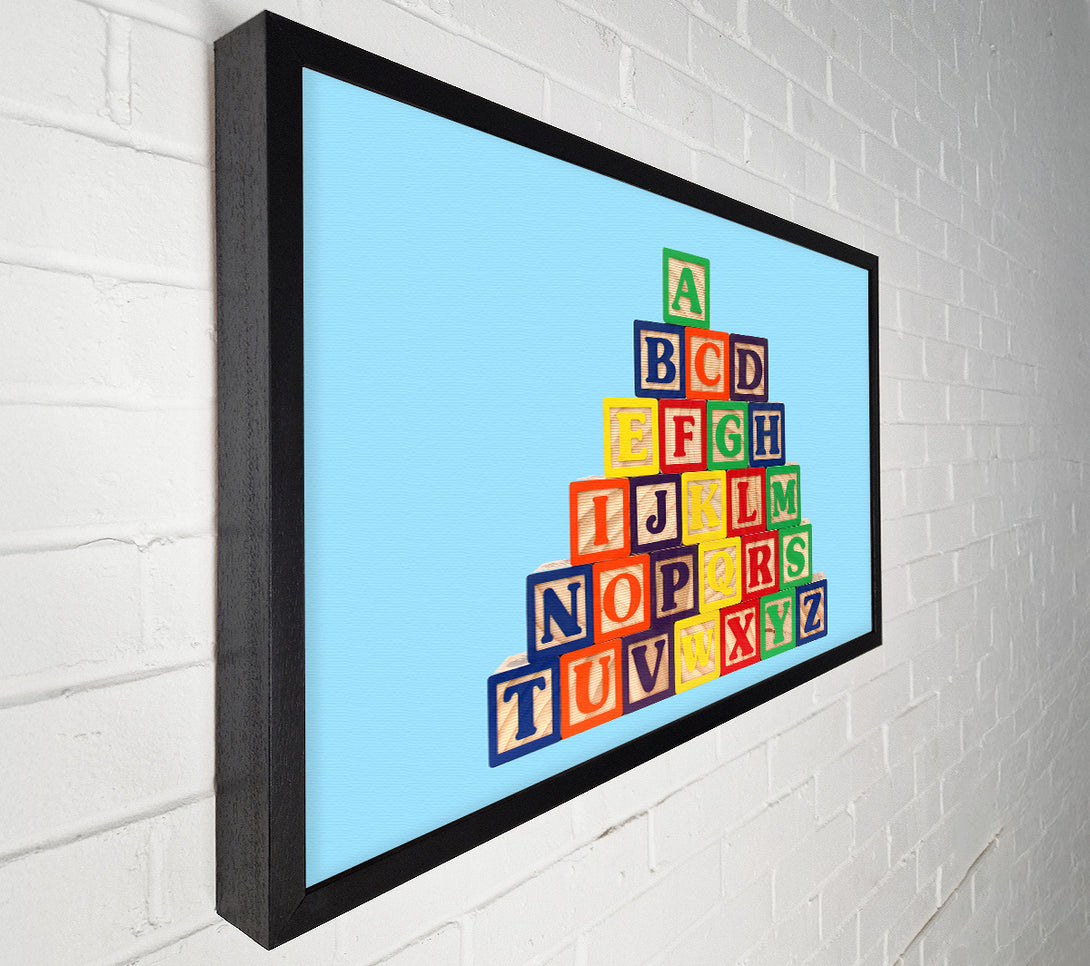  A Canvas Print of Alphabet Blocks Baby Blue Canvas Wall Art