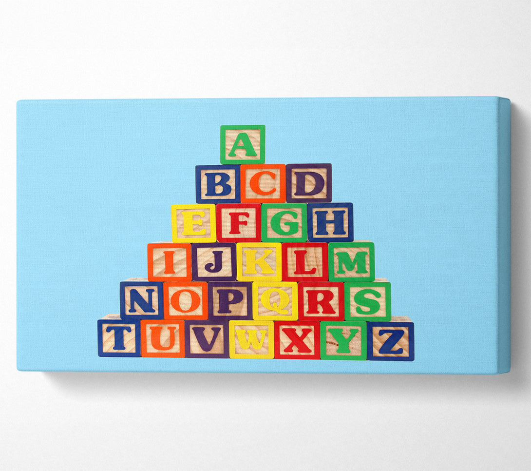  A Canvas Print of Alphabet Blocks Baby Blue Canvas Wall Art