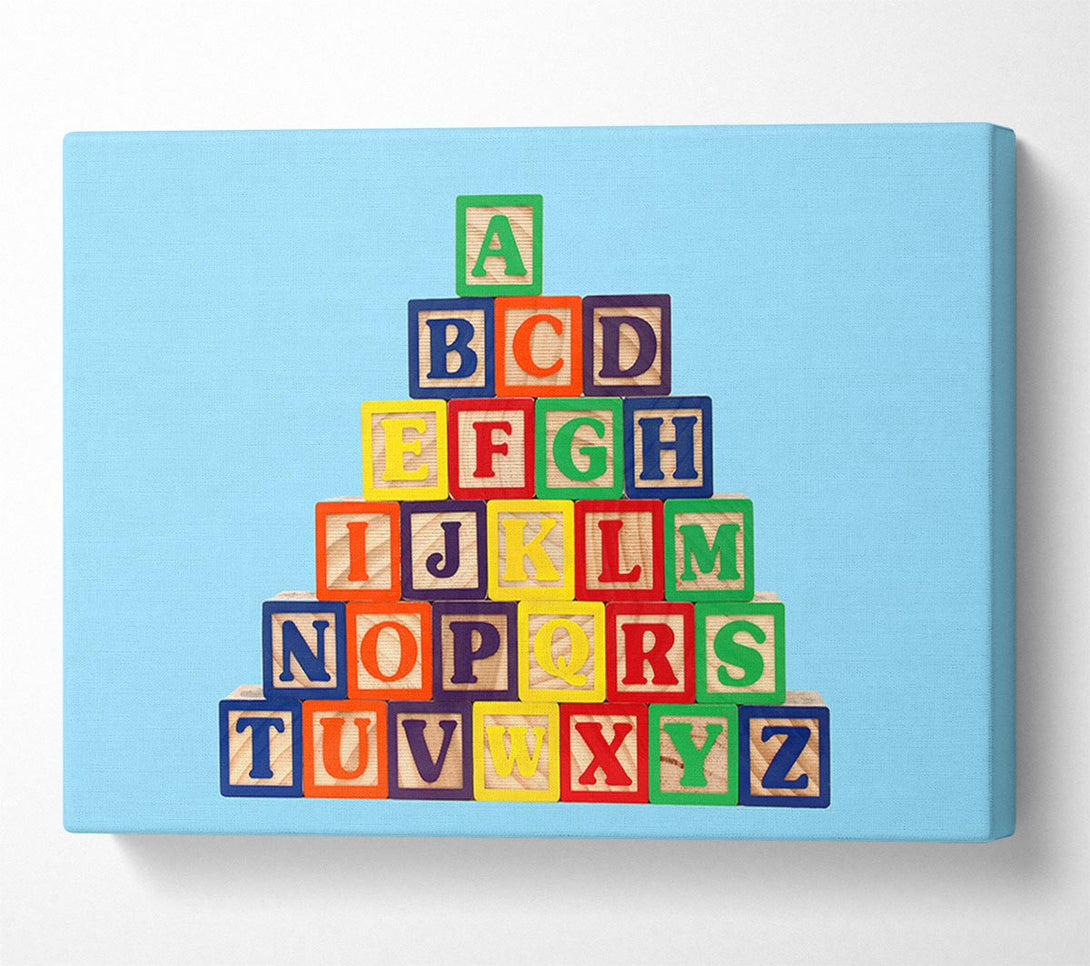  A Canvas Print of Alphabet Blocks Baby Blue Canvas Wall Art