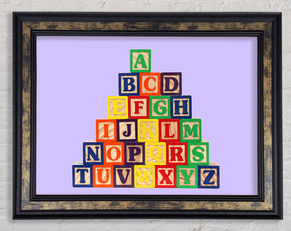 Alphabet Blocks Lilac Framed Print